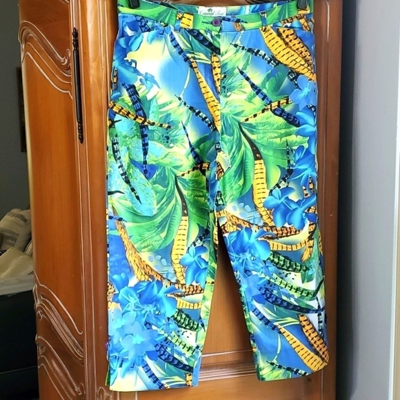 COCONUT ROE, palm beach capris. Blue green green size 8. 2 front pockets. - Picture 1 of 8